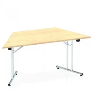 Sonix Trapezoidal Chrome Leg Folding Meeting Table 1600x800mm Maple