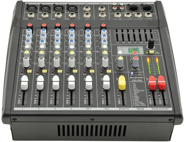 4 Channel Powered Mixer 2 x 200W