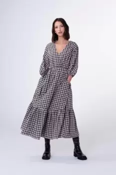 Gypsophelia Gingham Midi Dress, Multi Check / 10