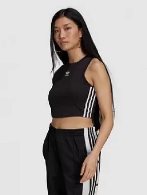 adidas Originals Crop Tank, Black, Size 14, Women