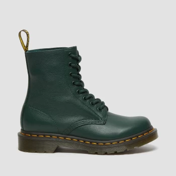 Dr. Martens Womens 1460 Pascal Virginia Leather 8-Eye Boots - Pine Green - UK 8