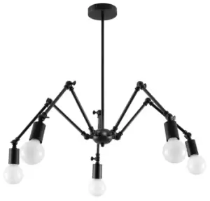 Stark Multi Arm Adjustable Pendant Light Black E27