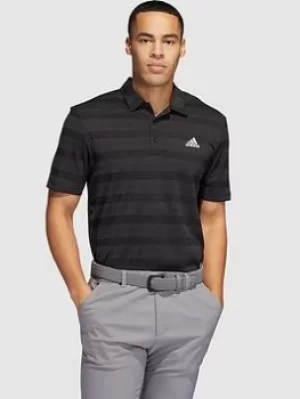 adidas Golf Two Color Stripe Primegreen Polo -Black/Grey Size XL Men