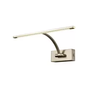 Small 1 Arm Wall Lamp, Picture Light, 1 x 6W LED, 3000K, 470lm, Satin Nickel - Luminosa Lighting