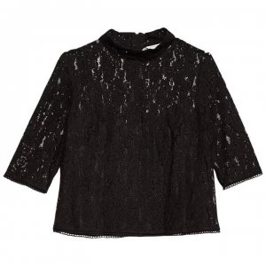 Jack Wills Popehill Lace Tee - Black