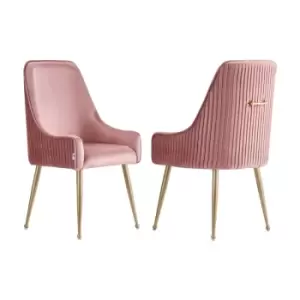 Soho lux Velvet Dining Chair Set of 2, Pink