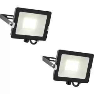 2 PACK Outdoor Waterproof LED Floodlight - 30W Cool White LED - Matt Black