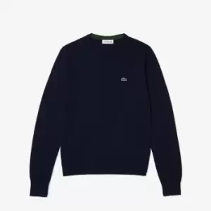 Embroidered Logo Jumper in Plain Cotton with Crew Neck