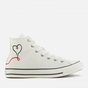 Converse Chuck Taylor All Star Love Thread Hi-Top Trainers - Vintage White - UK 7