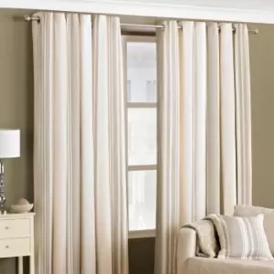 Riva Home Broadway Modern Stripe Ringtop Eyelet Curtains (Pair) Polycotton Coffee (168X183Cm)