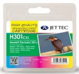 HP301XL COL CH564EE Colour Remanufactured JetTec Ink Cartridge H301CXL