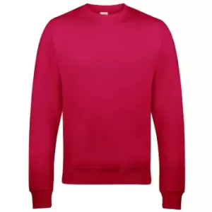 AWDis Just Hoods AWDis Unisex Crew Neck Plain Sweatshirt (280 GSM) (L) (Cranberry)