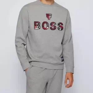 BOSS X NBA Mens Bulls Crewneck Sweatshirt - Medium Grey - XL