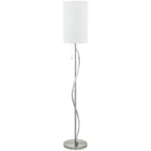 Netlighting Espartal Floor Lamp with Shade Satin Nickel, Aluminium