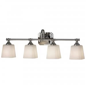 4 Light Bathroom Over Mirror Light Polished Chrome IP44, G9