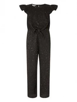 Monsoon Girls Sparkle Jumpsuit - Black, Size 12-13 Years, Women