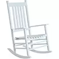 Outsunny Rocking Chair 84A-041WT Poplar Wood White