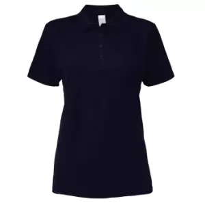 Gildan Softstyle Womens/Ladies Short Sleeve Double Pique Polo Shirt (2XL) (Navy)