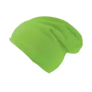 Atlantis Brooklin Raw Edge Jersey Beanie (One Size) (Safety Green)