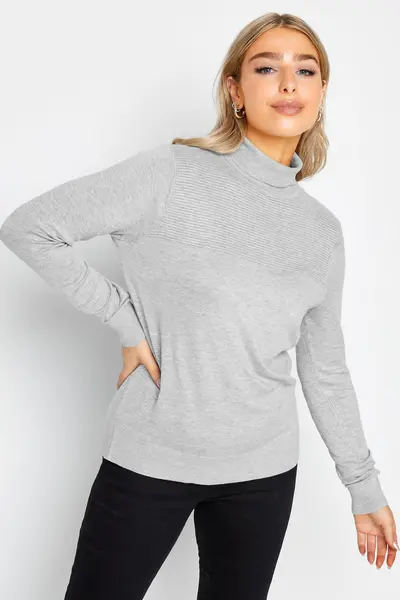 M&Co Roll Neck Jumper Grey