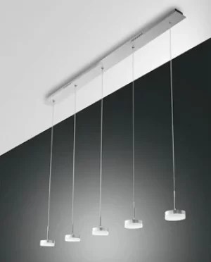 Dunk LED Straight Bar Pendant Ceiling Light Brushed Aluminum Glass