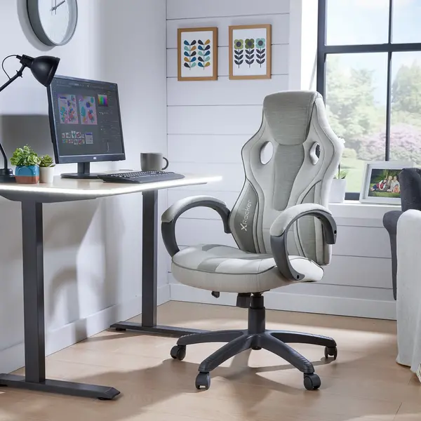 X Rocker Maverick Office Fabric Chair Taupe