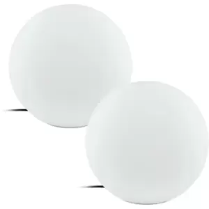 2 PACK IP65 Outdoor Garden Ball Light White Plastic 1x 40W E27 390mm Globe