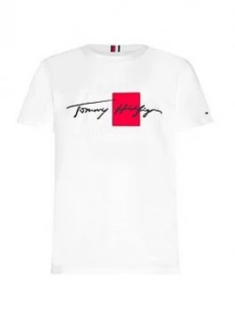 Tommy Hilfiger Box Signature T-Shirt, White, Size 5XL, Men