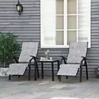 OutSunny Lounge Chair Set Grey 700 x 1,070 mm