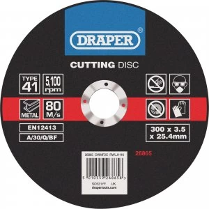 Draper Flat Metal Cutting Disc 300mm 2.8mm 25.4mm