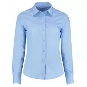 Kustom Kit Womens/Ladies Long Sleeve Tailored Poplin Shirt (28) (Light Blue)