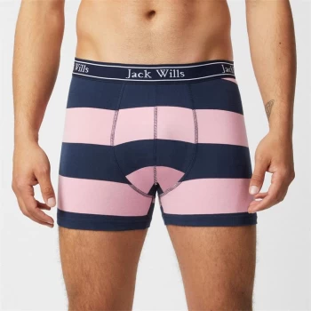 Jack Wills Multipack Stripe Boxers 2 Pack - Pink/Navy