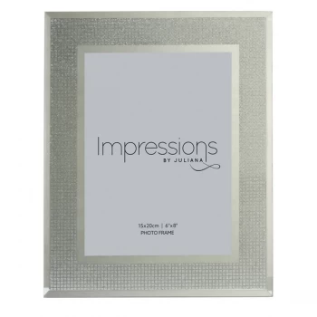 6" x 8" - Impressions Silver Glitter Crystal Photo Frame