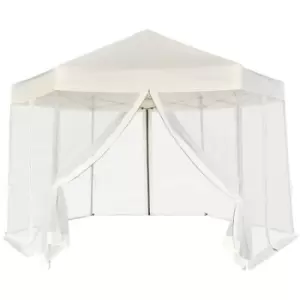 Vidaxl - Hexagonal Pop-Up Marquee with 6 Sidewalls 3.6x3.1 m Cream White - Cream