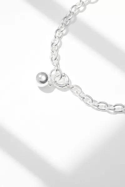 Silver Plated Polished Ball Necklace