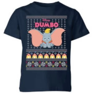 Disney Classic Dumbo Kids Christmas T-Shirt - Navy - 9-10 Years