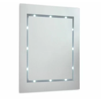 Minisun - Slim LED Battery Operated Illuminating Rectangular Bathroom Mirror - IP44