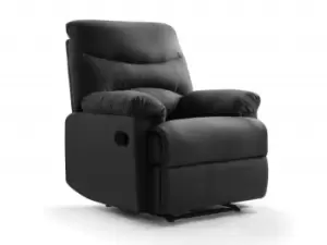 LPD Regency Black Faux Suede Recliner Armchair