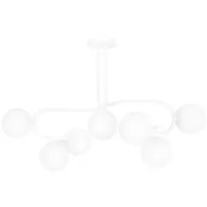 Emibig Ragi White Globe Ceiling Light with White Glass Shades, 7x E14