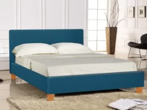 Seconique Prado 4ft6 Double Petrol Blue Upholstered Fabric Bed Frame