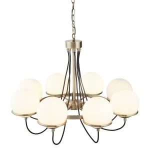 8 Light Multi Arm Ceiling Pendant Chrome, White, E14