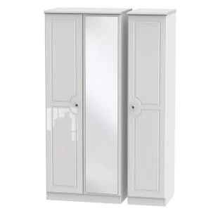 Robert Dyas Berryfield Ready Assembled 3-Door Wardrobe with Mirror