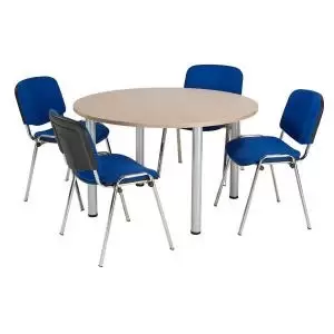 Jemini Circular Meeting Table 1200x1200x730mm Grey Oak KF840198