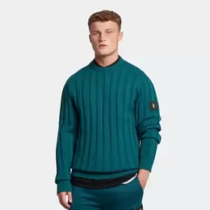 Mens Casuals Relief Stitch Jumper - Malachite Green - XXL