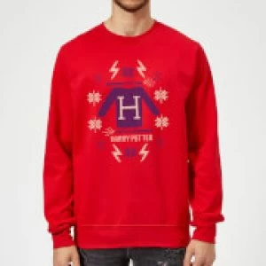 Harry Potter Christmas Sweater Sweatshirt - Red - S