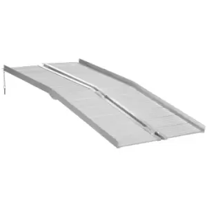 HOMCOM Textured Aluminum Folding Wheelchair Ramp, 183 x 72cm Portable Threshold Ramp, for Scooter Steps Home Stairs Doorways