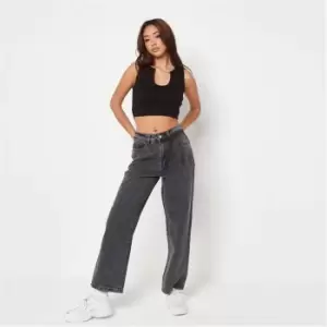 Missguided Petite Loose Fit Denim Jeans - Black