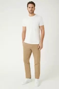 Mens Regular Fit Stone Chino Trousers