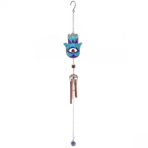 Blue Hand of Hamsa Windchime