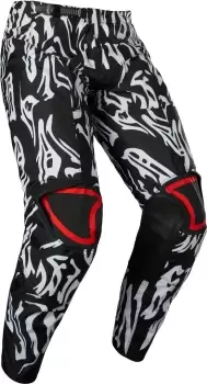 FOX 180 Peril Youth Motocross Pants, black-white, Size XL, black-white, Size XL